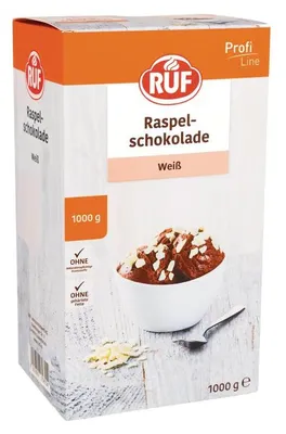 Produktbild von RUF Raspelschokolade Weiß (1 kg)
