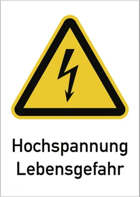 Produktbild von Dreifke® Hochspannung Lebensgefahr, Kombischild, Folie, 131x185 mm