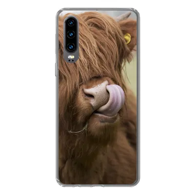 Produktbild von MuchoWow® Handyhülle Schutzhülle Hülle für Huawei P30 Schottischer Highlander - Braun - Tiere Silikon Softcase Handy Hülle - Kartenbesitzer