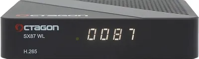 A black digital receiver with a digital display showing '0087'.