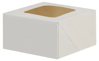 Immagine prodotto di Scatola per biscotti KAPAK da 5 pezzi, bianca, 13x13x7 cm con finestra trasparente