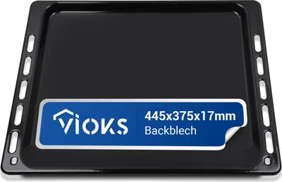 Produktbild von Backblech Set 4x kompatibel mit Bauknecht 481241838128 mit 2 Silikon Ofenhandschuhe für Backofen