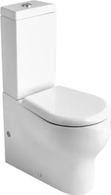 A white toilet on a white background.