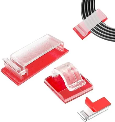 Obrázek produktu pro Sada průhledných držáků kabelů, 10 kusů