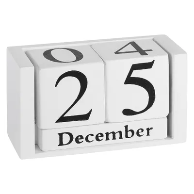 Produktbild von Tischkalender Kalender Holz Manuelle Umrüstung Durable Chic Accessoire für Zuhause oder im BüroWeiß