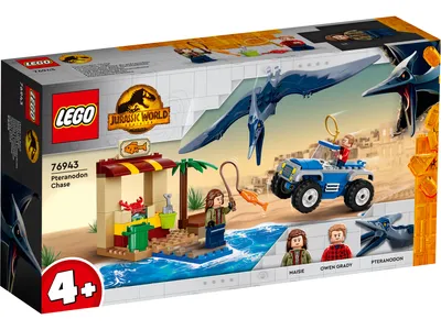 Produktbild von LEGO 76943 Jurassic World Pteranodon-Jagd, Dinosaurier Spielzeug, Set mit Dino Figur und Spielzeugauto für Jungen und Mädchen ab 4 Jahre
