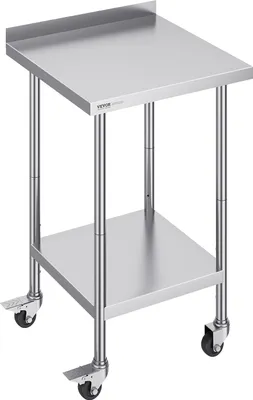 Zdjęcie produktu dla Stół roboczy ze stali nierdzewnej VEVOR, komercyjny stół roboczy do przygotowywania żywności na kółkach, stół roboczy do przygotowywania żywności, stół roboczy z regulowaną wysokością do restauracji 610 x 610 x 1005,6 mm