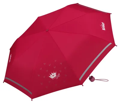 Produktbild von Scout Kinder-Taschenregenschirm mit Reflektorband Red Princess