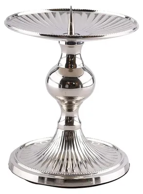 Schalenkandelaar Messing vernickelt, H15 cm, Ø13 cm
