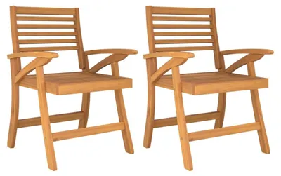 Image de vidaXL : 2 chaises de jardin, 58x58x87 cm, en bois massif d'acacia