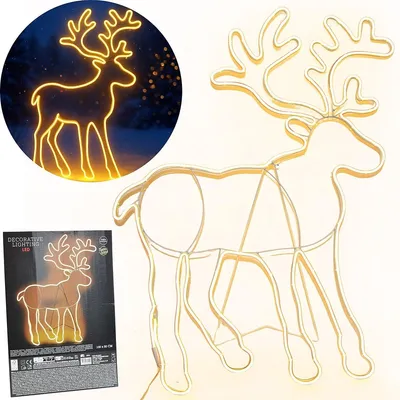 Produktbild von Neon-Dekolampe RENNTIER – 735 LED, Leuchtfigur für Innen
