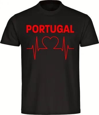 Produktbild von multifanshop Herren T-Shirt - Portugal - Herzschlag, schwarz, Größe 4XL