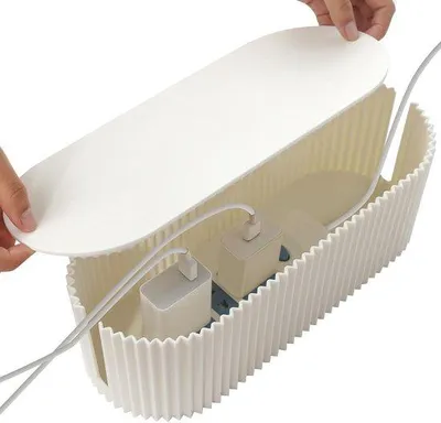 Immagine prodotto di Organizer per cavi con coperchio e 12 fascette, nero
