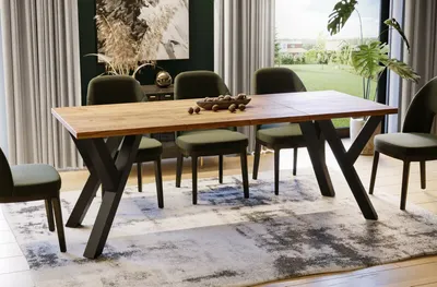 Immagine prodotto di Tavolo da pranzo Endo-Möbel Pier 130cm - 210cm tavolo da cucina allungabile con struttura in metallo (Craft Gold Oak)