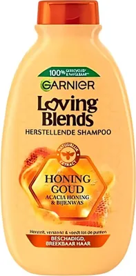 Produktbild von Garnier Loving Blends Shampoo – Honiggold – Geschädigtes und brüchiges Haar – 300 ml - 1 Stück
