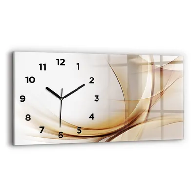Produktbild von Wallfluent Wanduhr – Stilles Quarzuhrwerk - Uhr Dekoration Wohnzimmer Schlafzimmer Küche - Zifferblatt - schwarze Zeiger - 60x30 cm - Goldene Abstraktion