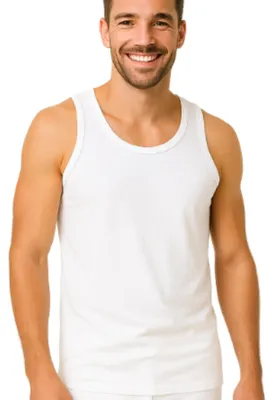 Produktbild von VP PINUCCIO VENEGONI - Herren-Tanktop aus 100 % Baumwolle, weiß, mercerisiert, b