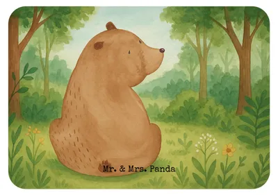 Produktbild von Mr. & Mrs. Panda magnet Bär Schulterblick Design - Weiß - Geschenk, zettelhalter, whiteboardmagnet, Bärenliebe, Weisheit, Kühlschrankmagnet, Teddy, Pinnwandmagnet, Bären