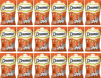 Produktbild von Dreamies Katzensnacks Katzenleckerlis Catnip mit Huhn 18 x 60g