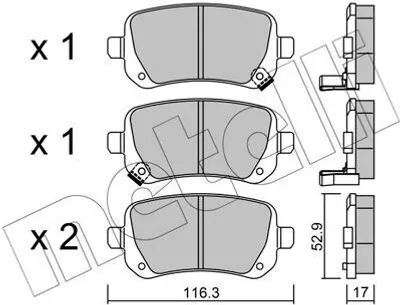 Produktbild von METELLI Bremsbeläge Satz Hinten Bremsklötze für FIAT Freemont (345) 22-0864-0