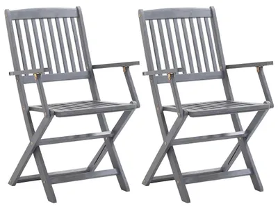 Image de Chaises de jardin pliables avec coussin de siège (lot de 2)