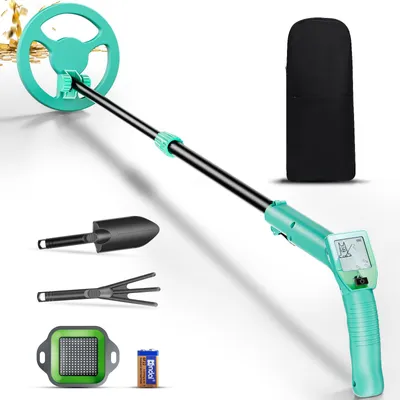 Metaaldetektor für Kinder, wasserdicht, LCD, 66-83 cm, inkl. Harke & Schaufel