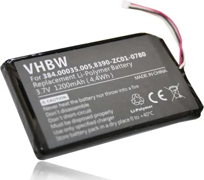 Produktbild von vhbw Akku Ersatz für Navigon 384.00035.005, 8390-ZC01-0780 für GPS Navigation Navi (1200 mAh, 3,7 V, Li-Polymer)