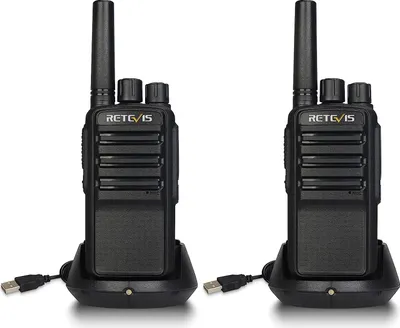 Produktbild von Retevis NR610 Walkie-Talkie Profi, Tragbares Funkgerät Wiederaufladbar, USB-C 1200mAh, AI-Rauschunterdrückung, Lizenzfrei, VOX, PMR446 Funkgerät zum Wandern, Bergsteigen (2 Stück, Schwarz)