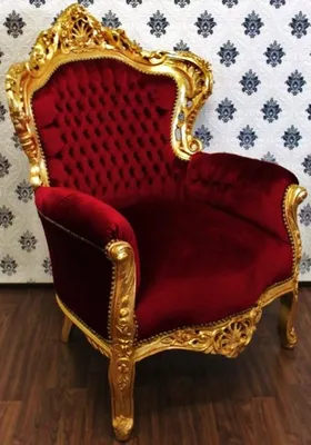 Produktbild von Casa Padrino Barock Sessel King im Antik Stil Bordeaux / Gold 120 x 85 x 85 cm