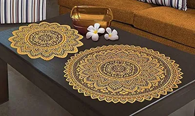 Immagine prodotto di Solidchoice - Set di 2 tovagliette - Tovagliette in pizzo rotonde per una decorazione da tavola elegante