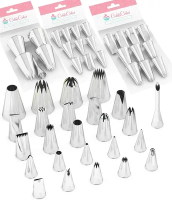 Image de Jeu de douilles pour poche à douille, 25 pièces, tailles M, L et XL, pour gâteaux et cupcakes
