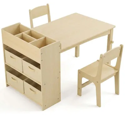 Immagine prodotto di Tavolino per bambini con 2 sedie LY-19, dai 3 anni in su, beige