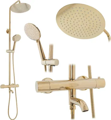 Obrázok produktu pre Sprchový set s termostatom Rea LUNGO Gold