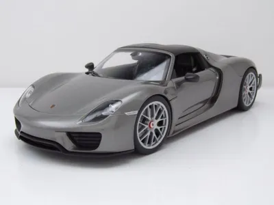 Image de Welly 18051HGSW Porsche 918 Spyder Hardtop Weissach 2012 gris noir 1:18