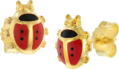 trendor 68525 Kinder-Ohrstecker Gold 333 Marienkäfer Ohrringe 1