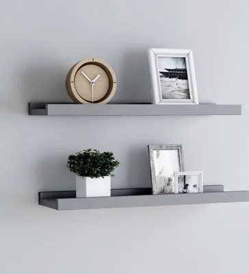 Image de Support "Hausten" en MDF gris. Dimensions (L/B/H) 40x9x3 cm