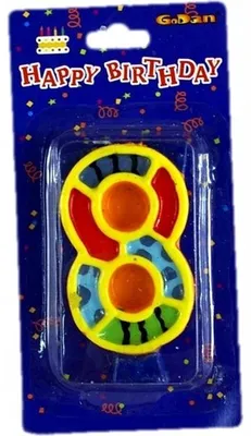 Produktbild von GoDan Tortenkerze Ziffer 8, 7,5 cm, Elegant, Wzorzysta