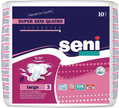 Packaging for adult diapers.