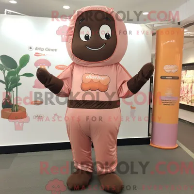 Produktbild von Maskottchenkostüm REDBROKOLY Peach Chocolate Bars mit Overall und Kummerbund
