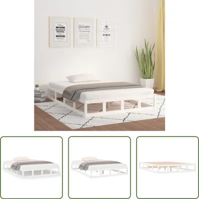 Produktbild von The Living Store Massivholzbett Weiß 140x200 cm