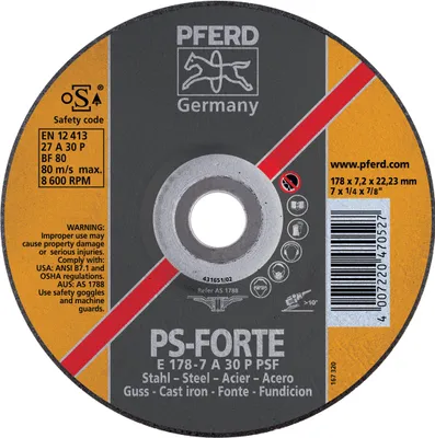 Image de Disque à ébarber à moyeu déporté A30PPS 125x7mm PFERD