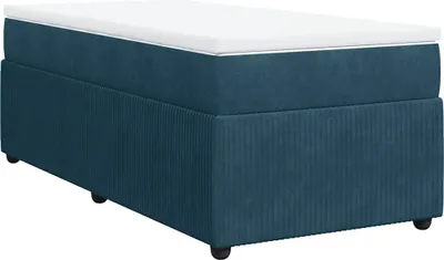 Produktbild von vidaXL Boxspringbett mit Matratze Dunkelblau 100x200 cm Samt