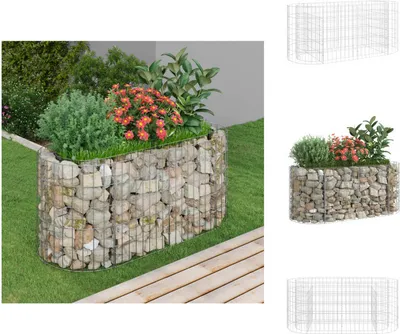 Image de vidaXL Jardin surélevé en gabions Fer galvanisé 120x50x50 cm -  Pots de fleurs et jardinières
