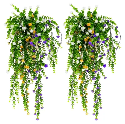 Produktbild von 3 Stück Hängende Kunstpflanzen, Künstliche Pflanzen für Balkon und Garten, Efeu für Wanddekoration im Freien 80cm