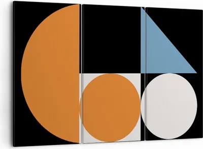 Produktbild von Bild auf Leinwand - Leinwandbild - 3 Teile - Stück Geometrisch Räder - 105x70cm - Wand Bild - Wanddeko - Wandbilder - Leinwanddruck - Bilder - Wanddekoration - Leinwand bilder - CE105x70-4879