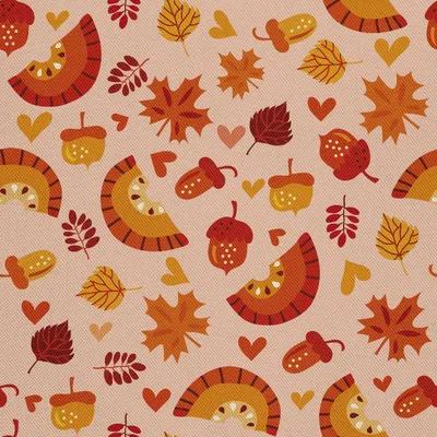 Image de OUTDOOR DECOSTOFFS OXFORD - Motif feuilles et glands