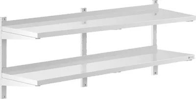 Image de Expondo Royal Catering Étagère murale - 2 tablettes - 40 x 150 cm