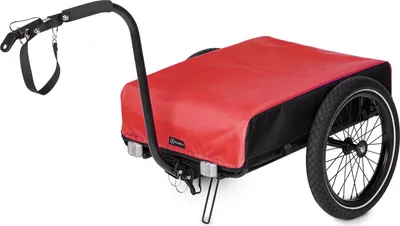 Obrázok produktu pre Klarfit príves na bicykel, nákladný príves s 2 kolesami a pláštenkou proti dažďu, oceľový príves na bicykel s ťažným zariadením a držiakom, vodotesný ručný vozík s odnímateľným ojom, príves na bicykel