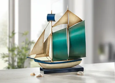 Produktbild von abc HOME | Dekofigur Segelschiff | Metall | 30 cm H