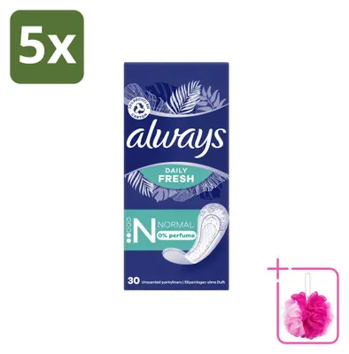 Produktbild von 5 x Always Daily Fresh Slipeinlagen - Normal - Unparfümiert - Sparpackung - 5 Stücke